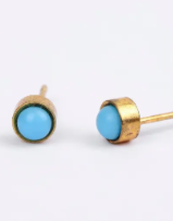 Stone Brass Earrings