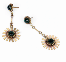 Stone Brass Earrings