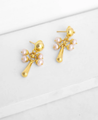 Pearl Gold Plated Silver Earrings
