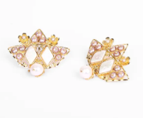 Pearl Gold Plated Silver Earrings