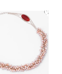 Pearl and Simulated Onyx Oxidized Silver Necklace