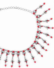 Simulated Stone Oxidized Silver Necklace