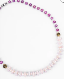 White & Purple Pearl Necklace
