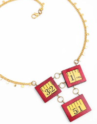 Red Wooden Chain Necklace