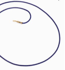 Navy Blue Brass Necklace