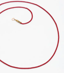 Red Stone Brass Necklace