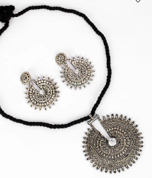 Oxidized Silver Necklace Set