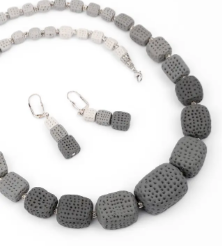 Grey Beads Necklace Set