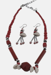 Seashell and Wooden Necklace Set