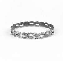 Engraved Oxidized Silver Bracelet