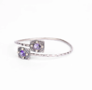 Stone Silver Oxidized Bracelet