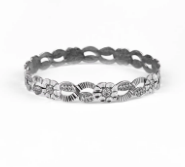Engraved Oxidized Silver Bracelet