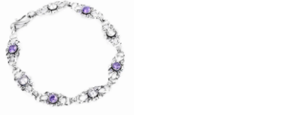 Simulated Stone Studded Silver Bracelet