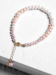 Pearl Brass Chain Bracelet