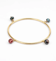 Multicolour Pearl Brass Bangle
