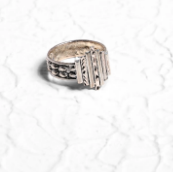 Engraved Oxidized Silver Ring