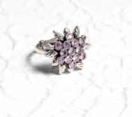 Stone Oxidized Silver Ring