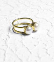 Pearl Brass Ring