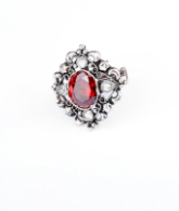 Simulated American Diamond Oxidized Silver Ring