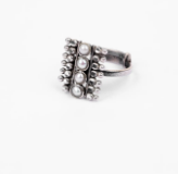 Pearl Oxidized Silver Ring