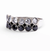 Simulated American Diamond Oxidized Silver Ring