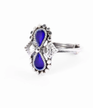 Mina Detailed Oxidized Silver Ring