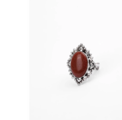 Stone Oxidized Silver Ring