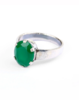 Simulated Stone Oxidized Silver Ring