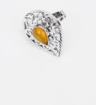 Simulated Henna Oxidized Silver Ring