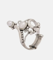 Stone Studded Oxidized Silver Ring