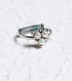 Simulated Stone Studded Oxidized Silver Ring