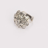 Simulated Stone Studded Oxidized Silver Ring