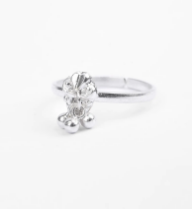 Simulated Stone Studded Oxidized Silver Ring