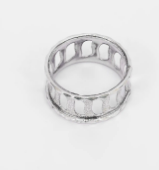 Simulated Stone Studded Oxidized Silver Ring