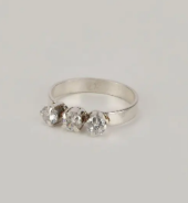 Stone Studded diamond Silver Ring