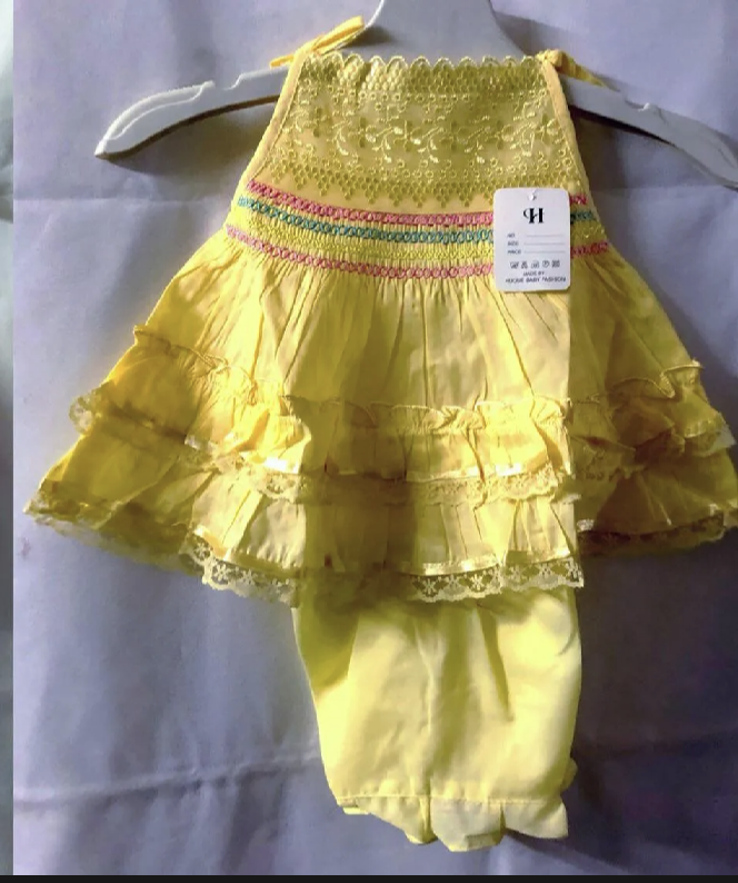 Bequtiful Cotton Fabric Girls Frock set for 0-16 Month baby dress