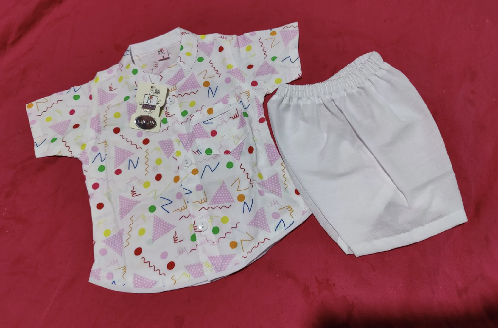 Baby Boy Cotton Shirt & Shorts Set - Kids Half Sleeve Printed Summer Dress