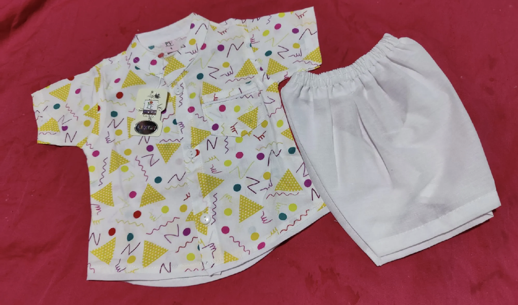 Baby Boy Cotton Shirt & Shorts Set - Kids Half Sleeve Printed Summer Dress