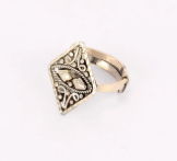 Simulated Stone Studded Oxidized Silver Ring