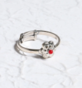 Simulated Stone Oxidized Silver Ring