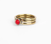 Simulated Coral Brass Ring