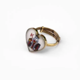 Simulated Stone Studded Brass Ring