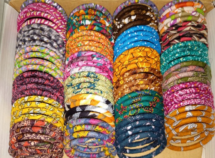 Handmade Fabric Bangles for Women/Girls -Set of 4 Pieces