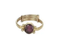Simulated Stone Studded Oxidized Brass Ring