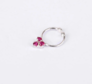 Simulated Ruby Oxidized Silver Ring