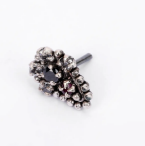 Simulated Ruby Oxidized Silver Ring