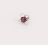 Simulated Ruby Oxidized Silver Ring