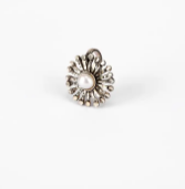 Simulated Ruby Oxidized Silver Ring