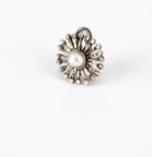 Simulated Ruby Oxidized Silver Ring