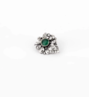 Simulated Ruby Oxidized Silver Ring